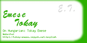 emese tokay business card